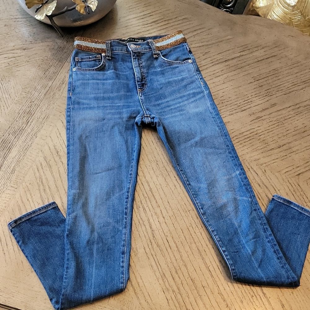 Veronica Beard size 26 or 3 metallic strip jeans 💙💛